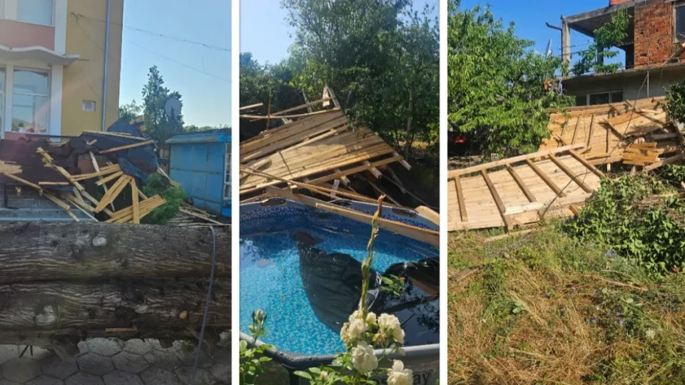 Унищожителен ураган удари Беловско - отнесени са покриви СНИМКИ