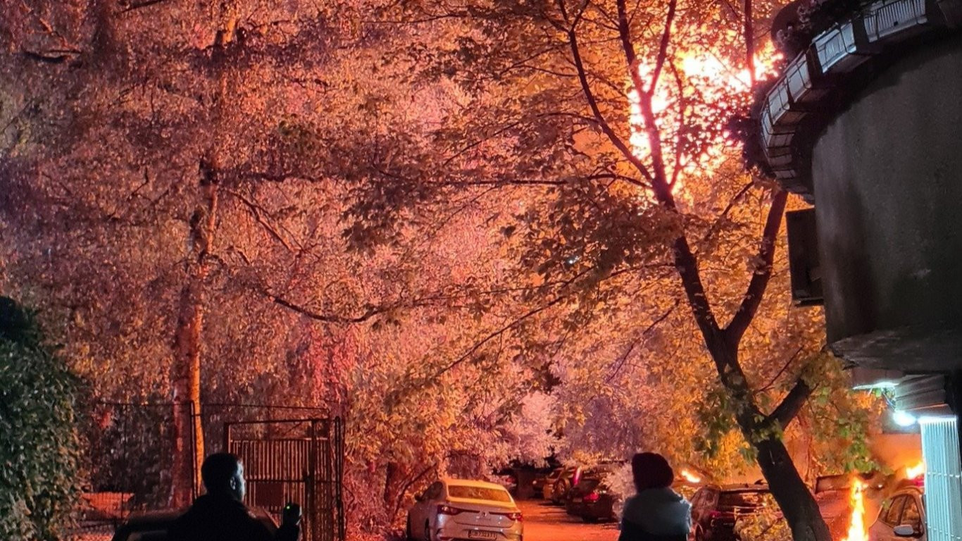 Мъж загина в голям пожар в столичния кв. "Гоце Делчев", изгоряха сграда и 35 коли (видео/снимки)
