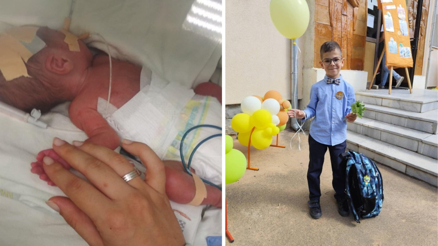 Малкото голямо чудо: Момчил, който се роди 850 грама, вече е първокласник