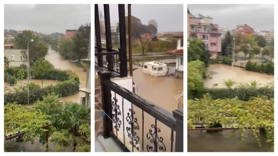 Курортът Лозенец е под вода (видео/снимки)