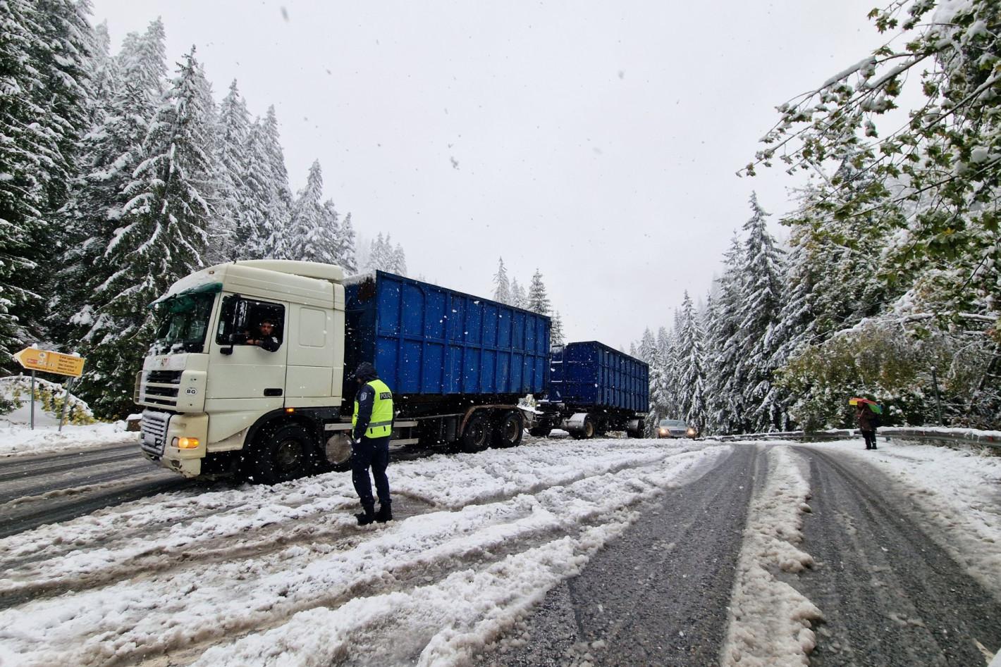Голямо свлачище затрудни движението по пътя Пловдив-Смолян, над 20 см. сняг напрупа на Пампорово (снимки)