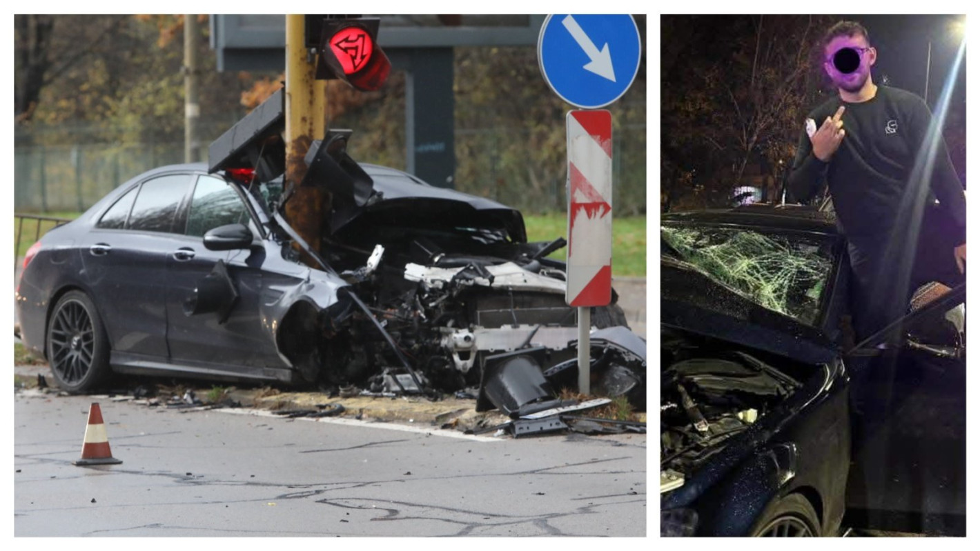 19-годишен показа среден пръст пред размазаната си кола на оживен столичен булевард (снимки)